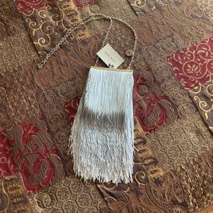 Silver fringe shoulder bag